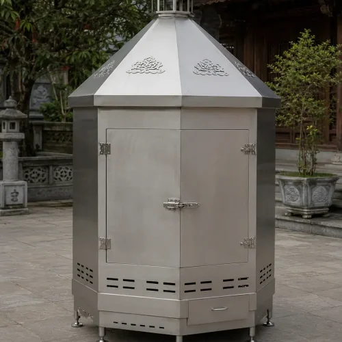 Phối cảnh lò hóa vàng kích thước lớn dáng bát giác inox 304 Phối cảnh lò hóa vàng kích thước lớn dáng bát giác inox 304