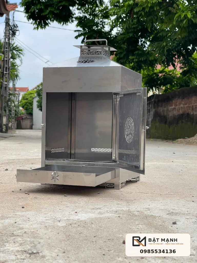 Lò hóa vàng gia đình mở cửa và khay tro